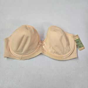 Warners Women Bra‎ 36C Beige VINTAGE Underwire Lightly Lined Strapless NWT
